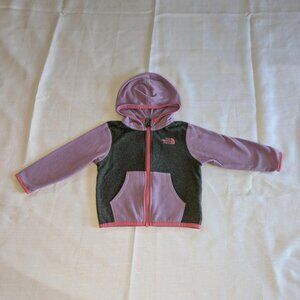 The North‎ Face Girls Fleece Full Zipp Jacket In Purple Gray Pink